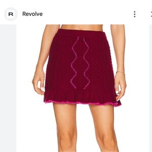 New w tag: Wool & Cotton Blend Amanda Uprichard Deep Red Knit Sweater Skirt